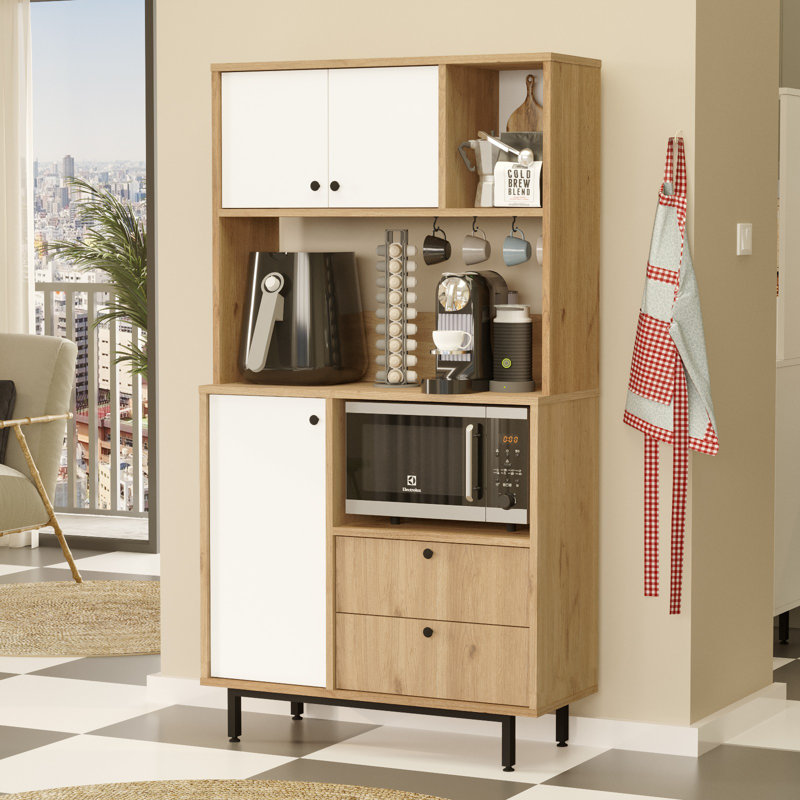 Armoire polyvalente Colesen, Blanc / beige