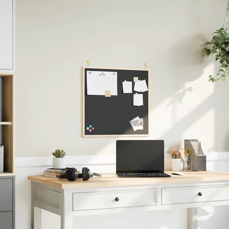 Chalkboard With Solid Pine Wood Frame Black, 55cm H x 60cm W x 1.4cm D