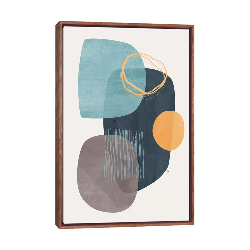 Cyra par Tracie Andrews - impression d'art graphique, Cadre flottant brun, H 60 po x l 40po x P 1,5 po