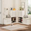 Élégant étagère à chaussures avec banc et 7 + 3 compartiments de rangement, blanc, réglable pour armoire multifonctionnelle