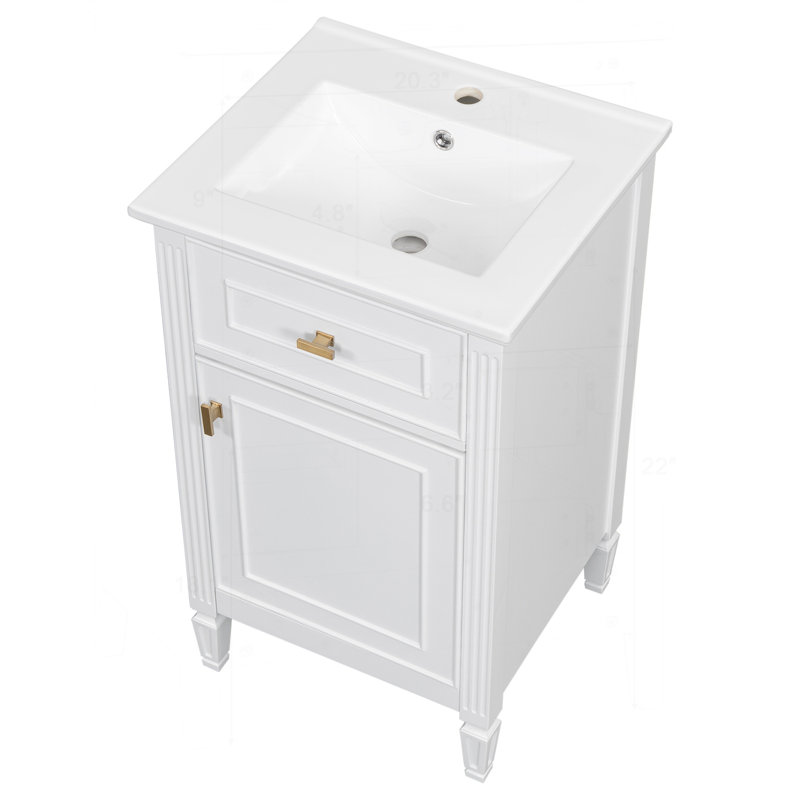 Meuble-lavabo blanc 20 po avec lavabo