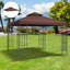 Toit de rechange pour gazebo de 9,93 pi X, 2 protections, couleur café, compatible avec les cadres extérieurs de rechange 01-0153 et 100100-076 9,8 pi 9,8 pi, blocage adapté aux modèles