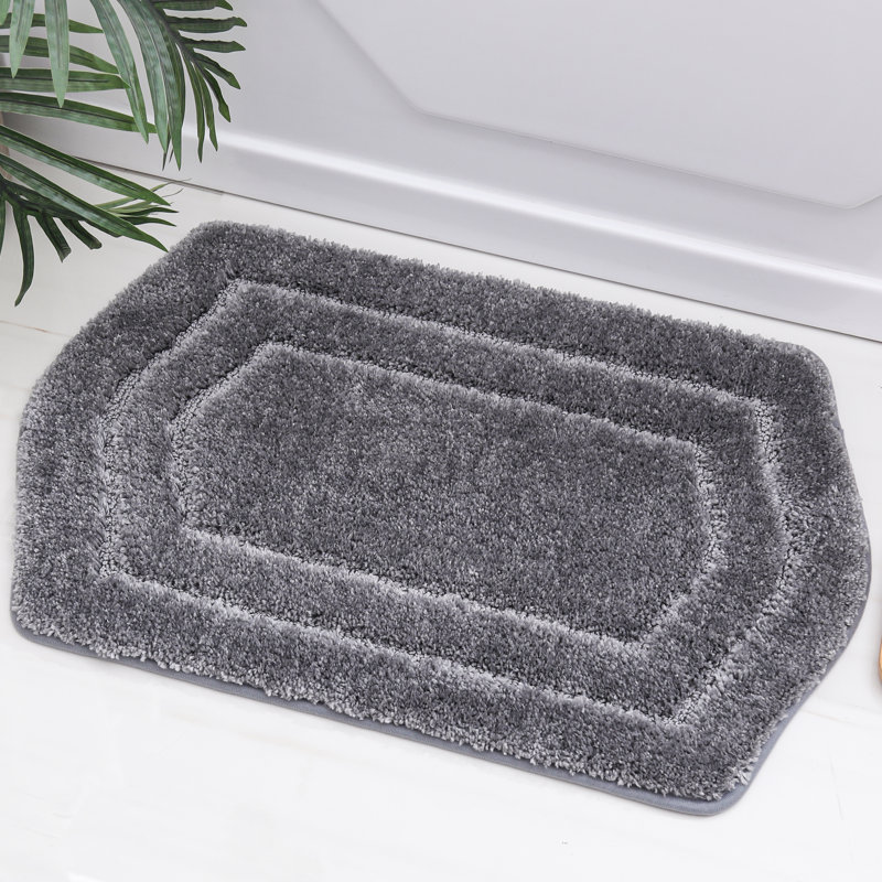 Tapis pour salle de bain Shilynn, Gris, L 17 po x L 27 po