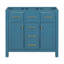 Meuble-lavabo simple 36 po avec 4 tiroirs et 2 armoires, armoire de rangement pour la salle de bain, meuble-lavabo avec cadre en bois massif 36 po