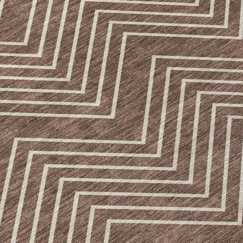 Machine Washable Indoor/Outdoor Kerwin ACN2390 Geometric Rug, Rectangle 8' x 10'