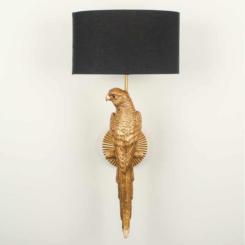 McConnelsville Resin Plug-in Armed Sconce, Gold, Black