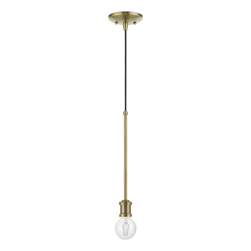 Luminaire suspendu sphérique 1 lumière Grogan, Laiton antique