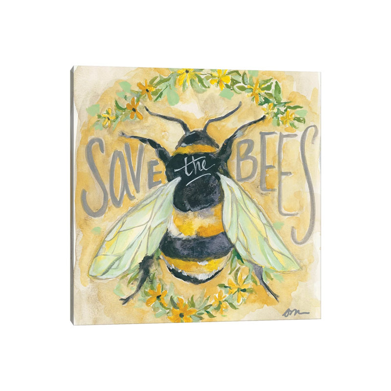 Save the Bees 1 Piece Wrapped Canvas Painting, 66.04 cm H x 66.04 cm W