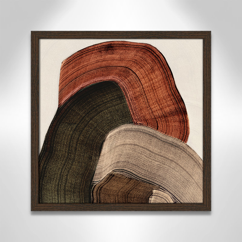 «Folded Earth I Print» par , 17'' W x 17'' H, Framed Print, Walnut Woodgrain