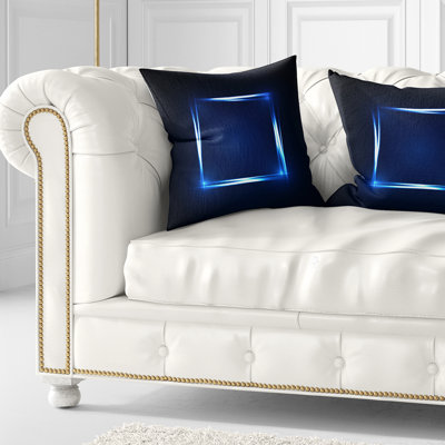 Neon Shape Blue - Abstract Printed Pillow
