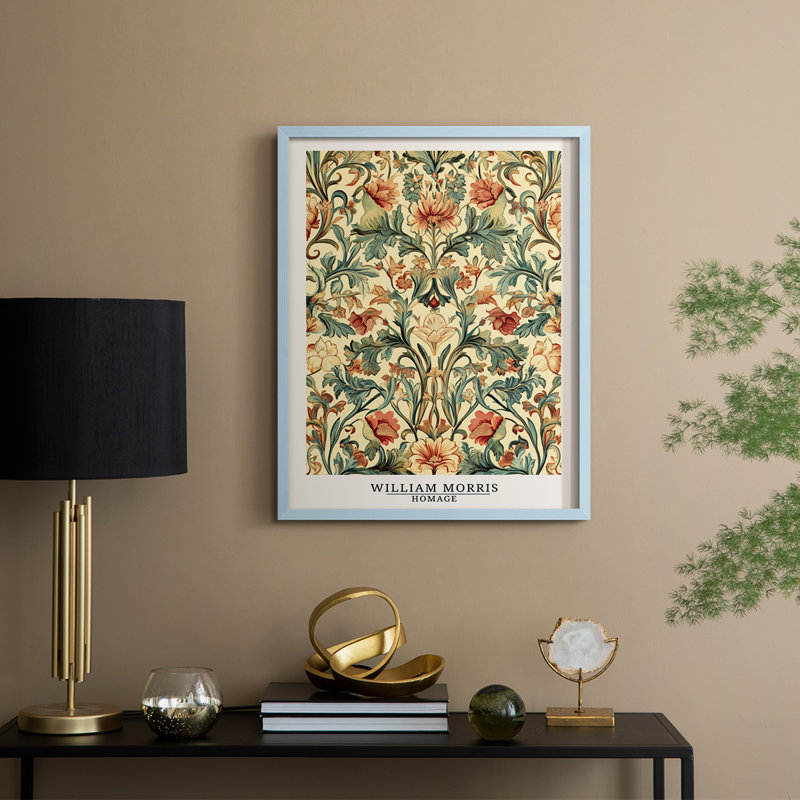 Reproduction encadrée de bois massif de la série CMVII de la série WALMRIS, H 15 po x l 12 po, Bleu