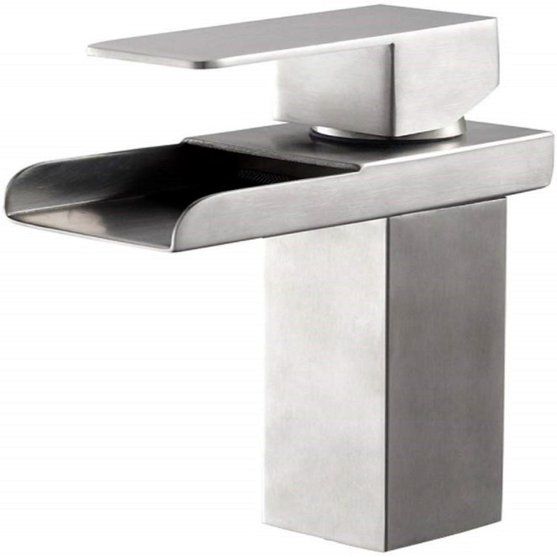 Robinet de lavabo de salle de bain à poignée simple en acier inoxydable