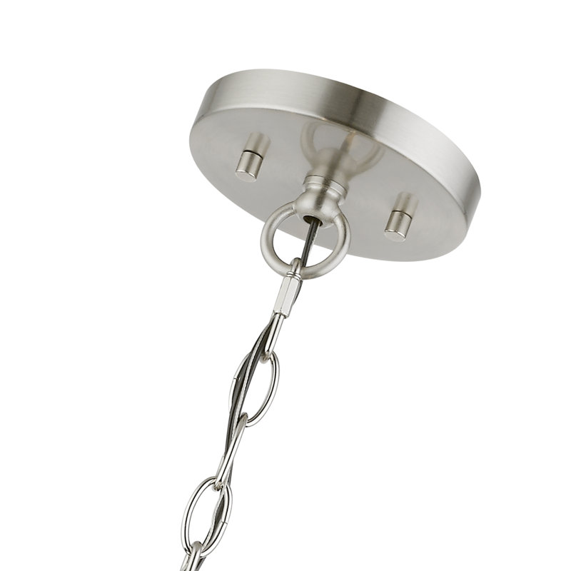 Lustre suspendu 5 lumières en laiton antique, Nickel brossé