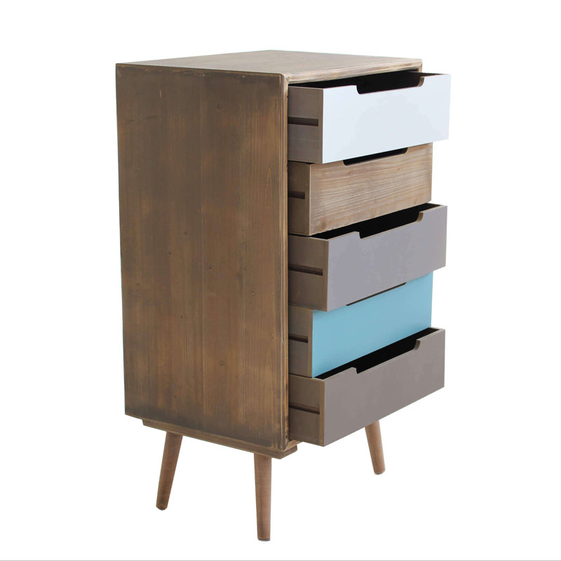 Klarice Solid Wood 45.5 cm W Chest of 5 Drawers