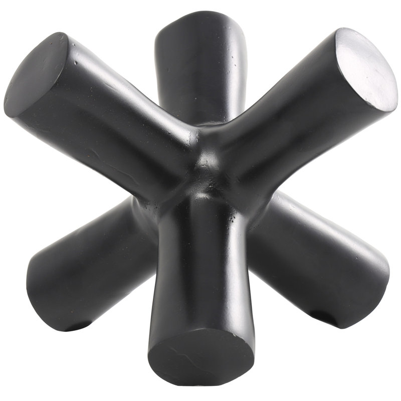 Sculpture en aluminium et aluminium Jack, Noir, H 7,5 po x l 8,05 po x P 9 po
