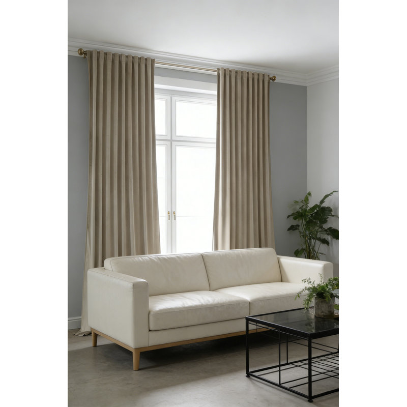 Velvet Blackout Curtains, Thermal Insulated, Soft, 84 Inch Long, 2 Panels, W52xl84 Inch, Taupe, 52" W x 84" L, Gray