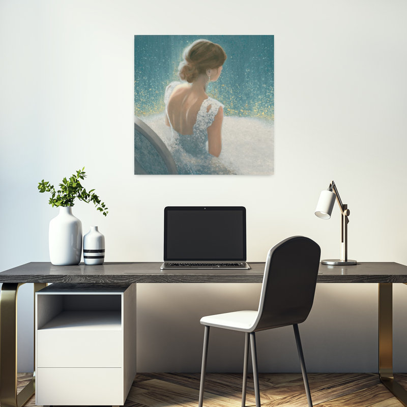 Art contemporain bleu devant l’opéra avec accessoires, H 18 po x l 18 po