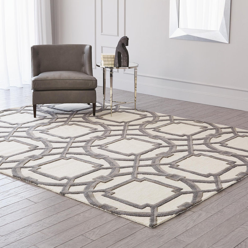Arabesque Rug-Grey/Ivory, Rectangle 6' x 9'