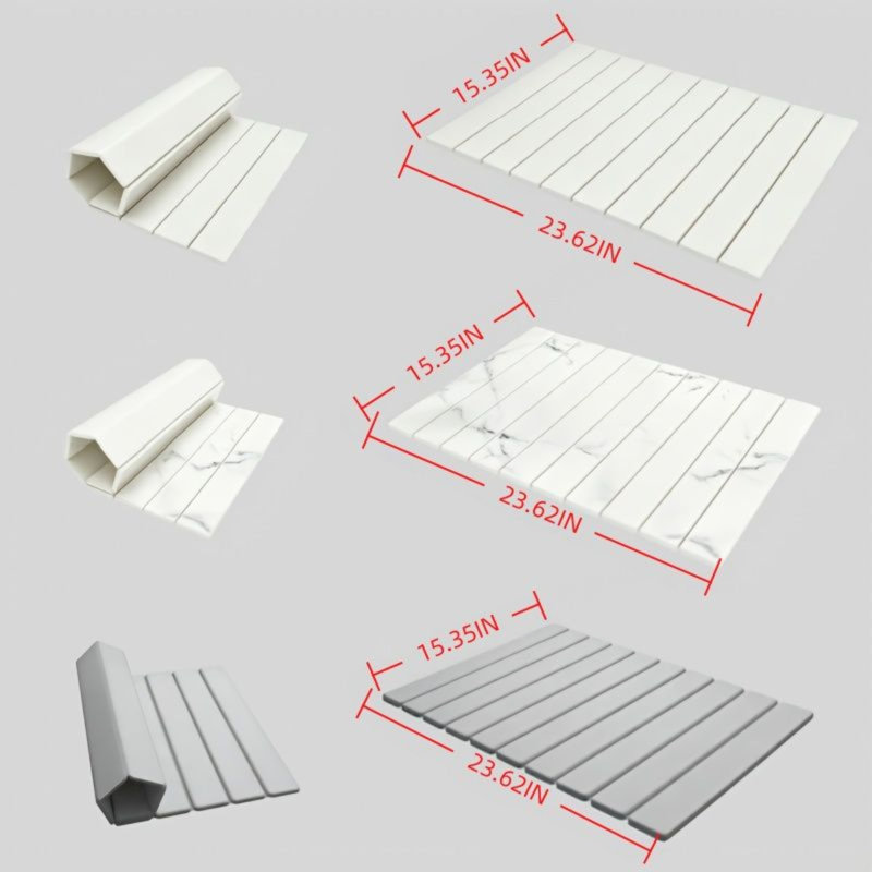 QYY-D01027HL5-set Adjustable Stoneware Drying Mat, Blanc