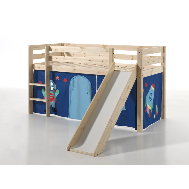 Pino European Single (90 x 200cm) Mid Sleeper Loft Bed Bed by Vipack, Beige, Basic