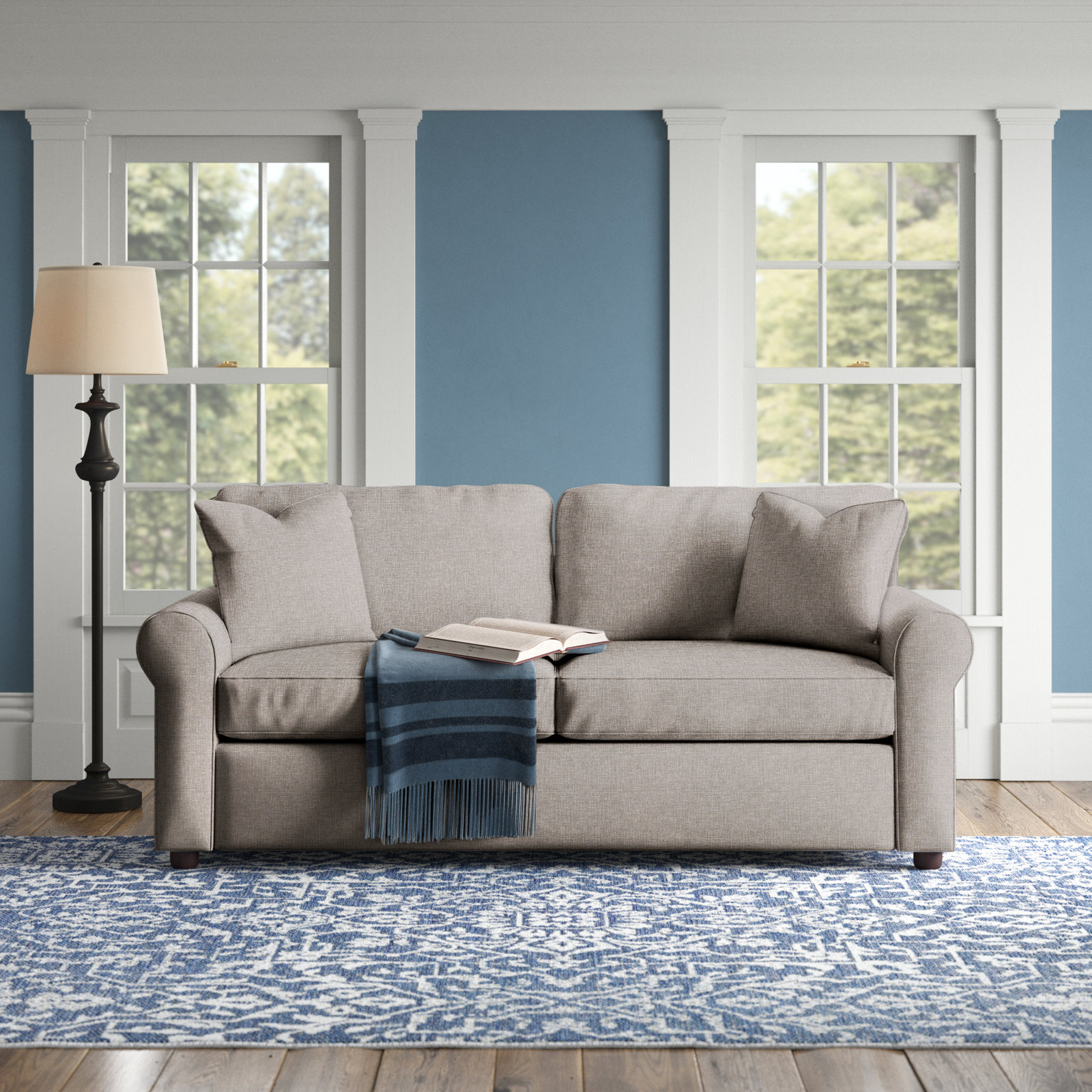 Warrington 82'' Upholstered Sofa, Drusky Twig Sustain® Basketweave