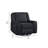Ruma Swivel Manual Reclining Chair W Tab Pull, Ebony Black Chenille