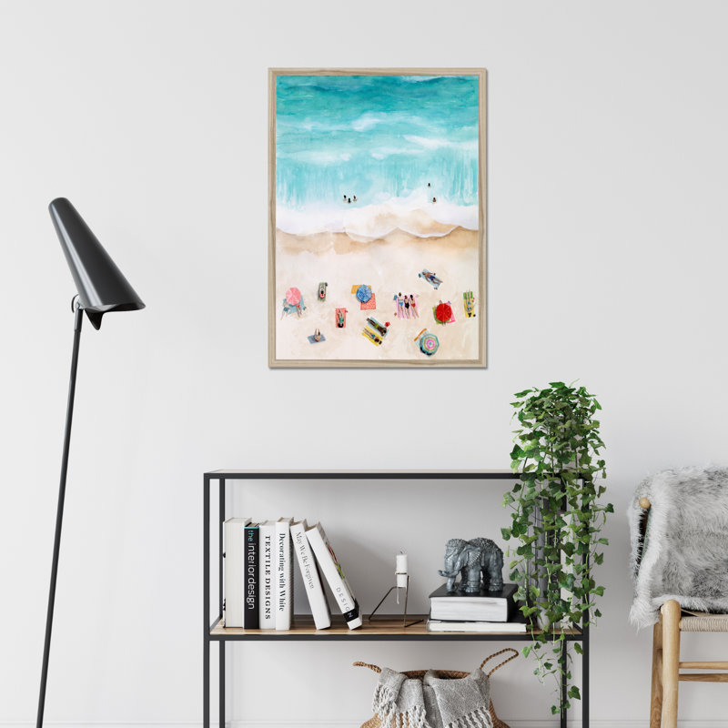 Beach Week I by Grace Popp - Painting, 80cm H x 55cm W, Natural Wood Framed Paper Print