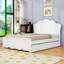 Lit plateforme en bois avec lit gigogne simple et tête de lit-603111725