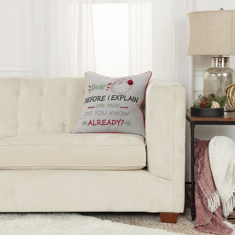 Embroidered Cotton Throw Pillow