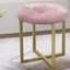Fauteuil d'appoint 17 "en velours capitonné rose, fauteuil en métal doré