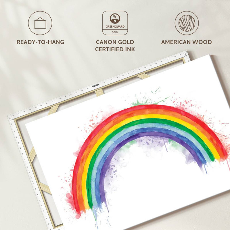 " Rainbow Splash " Print, 16" H x 24" W x 1.25" D