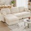 Canapé modulaire surdimensionné en L Chenille CloudHaven-95074187