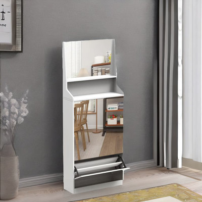Shoe Cabinet With 3 Mirrors