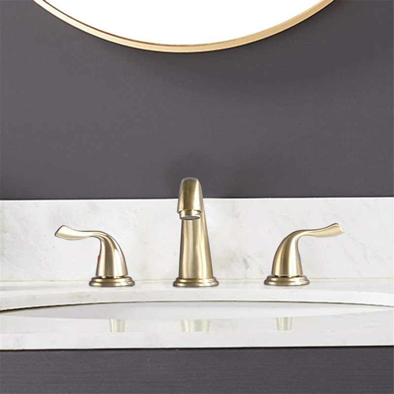 Robinet de lavabo de salle de bain 8 trous 3 trous 2 poignées 8 po, Or brossé
