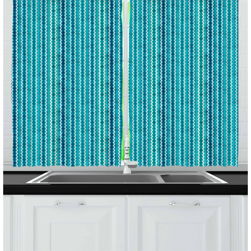 Striped Tailored Kitchen Curtain