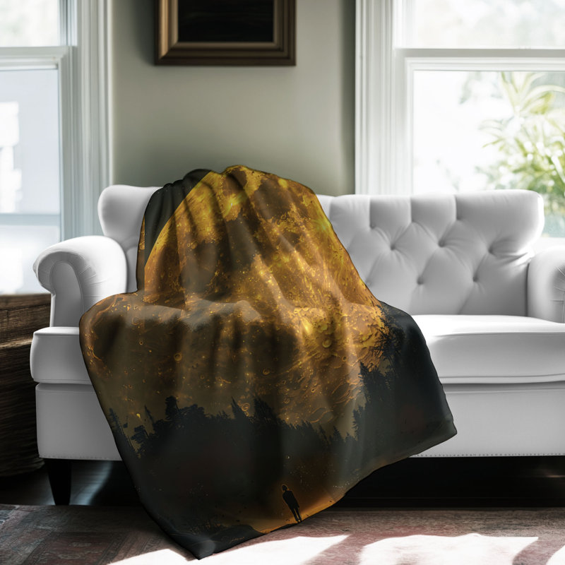 Beautiful Nightlit Night - 1 Pièce Sherpa Premium - Reproduction d'art luxueuse, Grand lit
