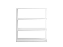 Rayne 110cm H Geometric Bookcase, White, H110 x W100 x D35cm