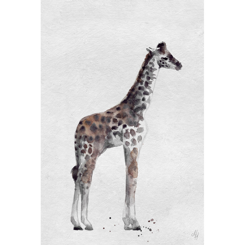 Aldiana 'Standing Tall Giraffe II' Print on Wrapped Canvas, 12" H x 8" W x 1.5" D