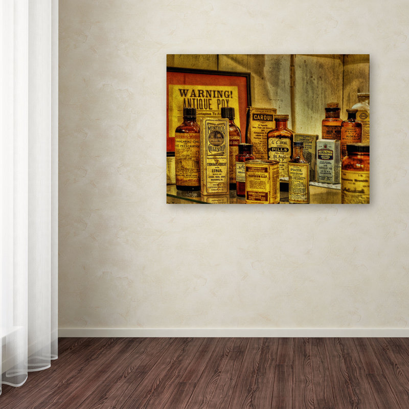 Vintage Medicines Framed Photography on Canvas, 49" x 37"