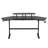 Black Carbon-fiber Like Mdf Gaming Desk With Dual Adjustable Monitor Shelves And Device Stands