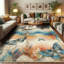 Machine Printed 177cm X 122cm Area Rug