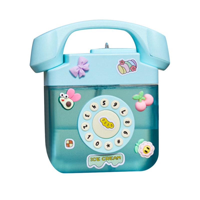 Bouteille d'eau Bouteille d'eau en forme de téléphone 400 ml avec sangles d'épaule réglables, Bleu