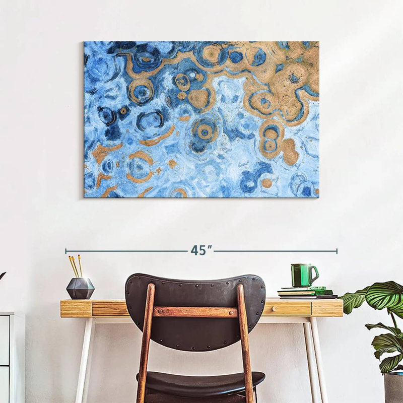 Avery Abstract Blue Sea, 26" H x 39" W