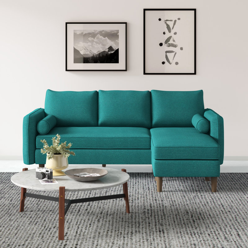 Modway Revive Upholstered Right or Left Sectional Sofa, Teal Plainweave