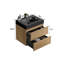 Meuble-lavabo suspendu moderne de 61 cm (24 pouces) en noyer brun avec lavabo intégré noir et 2 tiroirs de rangement, fixé au mur et entièrement assemblé.-1268244649-1268244652