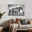 African Elephants At Waterhole Contemporary Elephant Nature Wildlife Wall Art Print by Jaco Marx - Wrapped Canvas Print-160584971