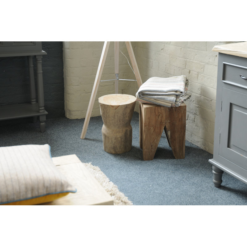 Gouldin Solid Wood Accent Stool, Grey