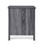 Table de chevet gris foncé en faux bois avec méthode d'assemblage simple et sans outil