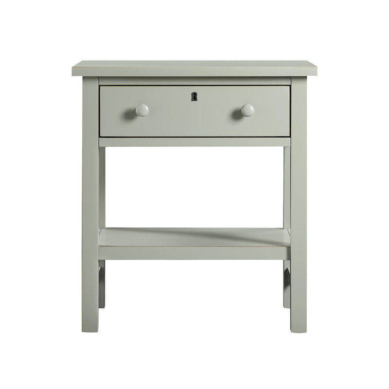 Table de chevet de rangement à 1 tiroir Finley - Gris antique, Gris antique