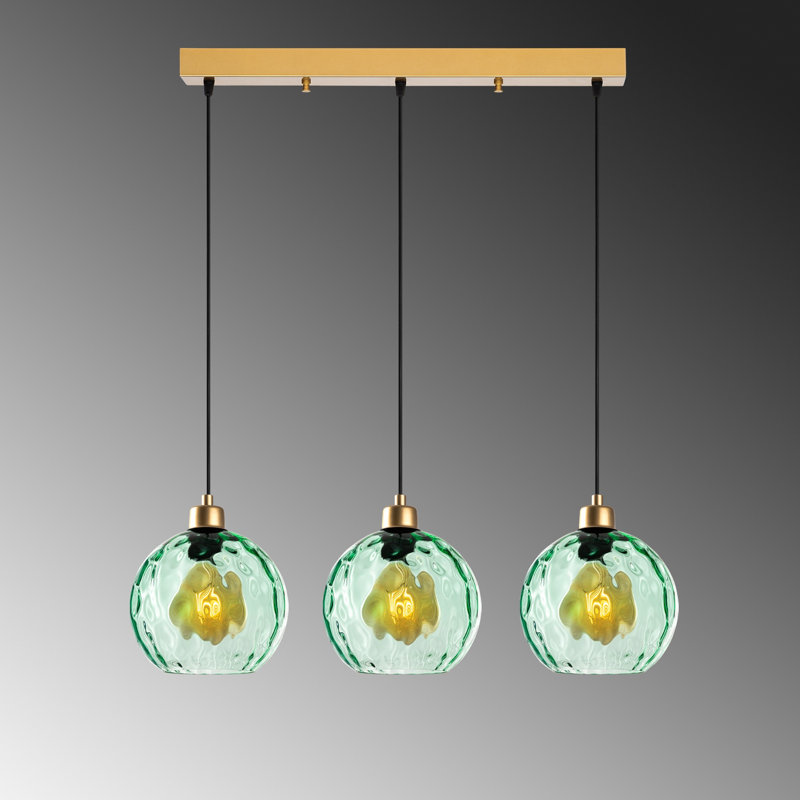 Sheen Chandelier, Gold, Green